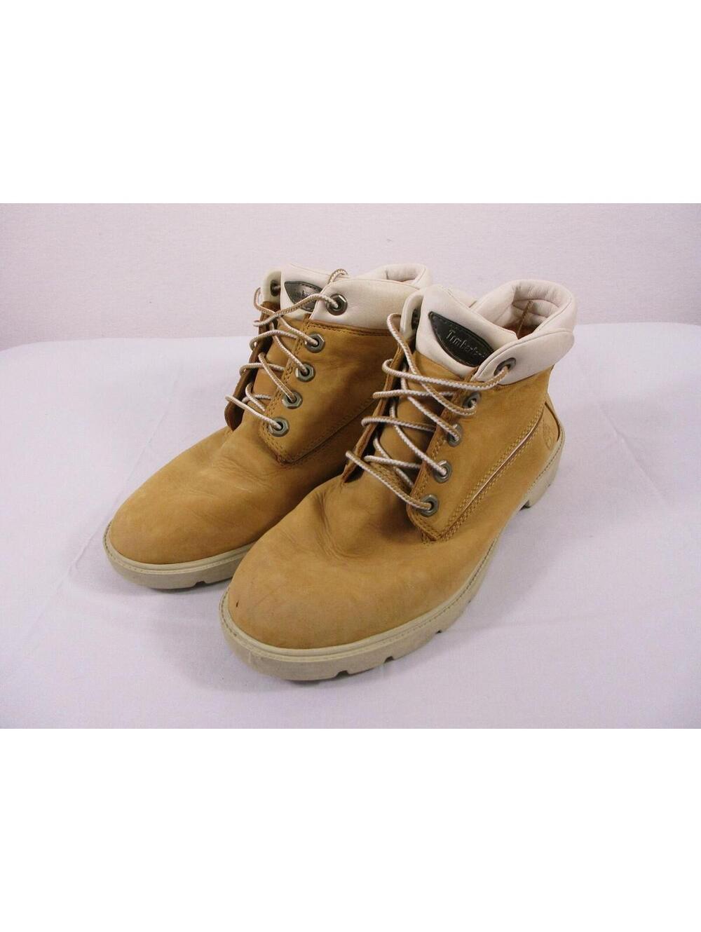 Timberland Boots Womens 6.5 Wheat Nubuck Ankle Lace Up Casual Work Leather